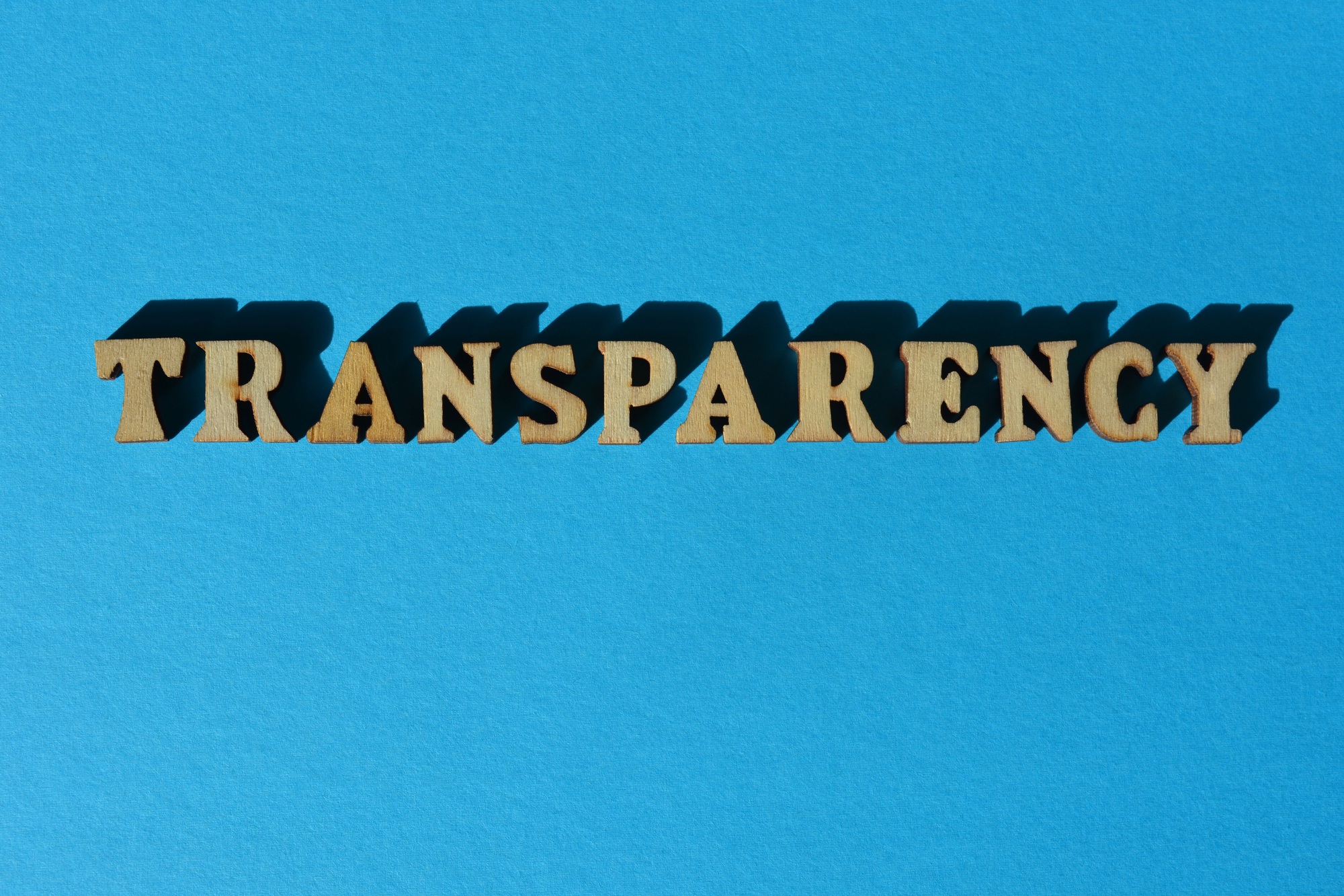 Transparency, word as banner headline